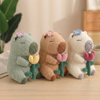 Crochet Capybara Pattern , Kawaii Capybara Plush with Flower Tutorial, Handmade Gift Idea