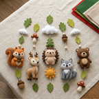 Personalized Forest Felt Baby Mobile, Choose Your Animals
