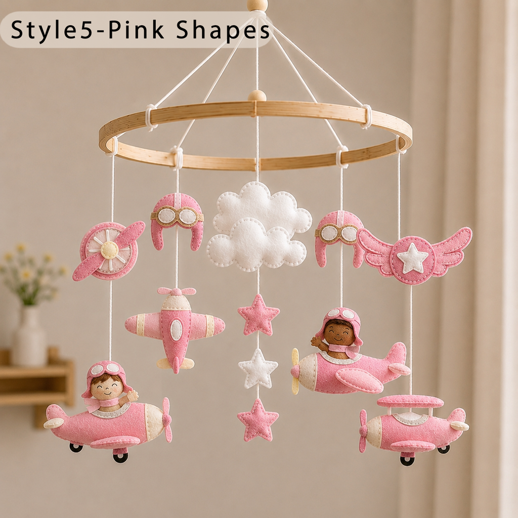 Felt Airplane Baby Mobile for Boy or Girl