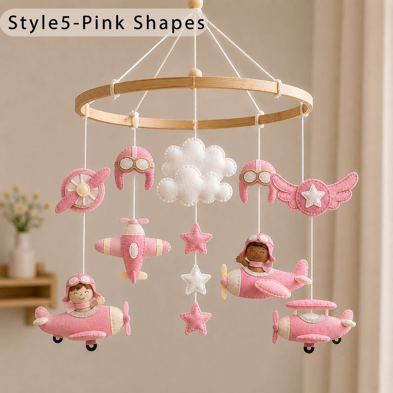 Felt Airplane Baby Mobile for Boy or Girl