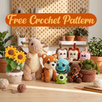 Free Crochet Pattern Bundle: 9 Cute Amigurumi Animal & Plant PDF Charts