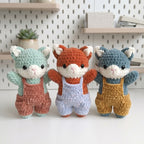 Amigurumi Fox Crochet Pattern PDF, Cute Woodland Fox Plush Tutorial with Overalls