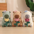 Crochet Capybara Pattern , Kawaii Capybara Plush with Flower Tutorial, Handmade Gift Idea