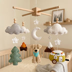 Crochet Dog Baby Mobile, Mountain Camping Crib Mobile