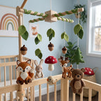Felt Woodland Baby Mobile Nursery Crib Decor, Forest Baby Shower Gift