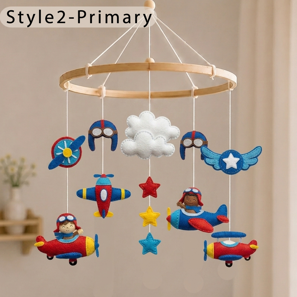 Felt Airplane Baby Mobile for Boy or Girl