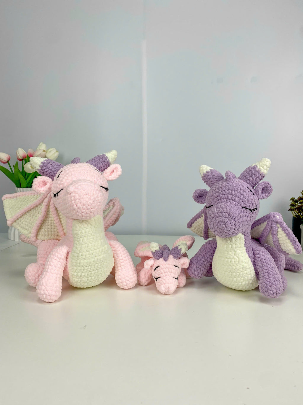 Dragon Family Crochet Pattern PDF Bundle: Amigurumi Sleeping Dragon Set (Digital Download)
