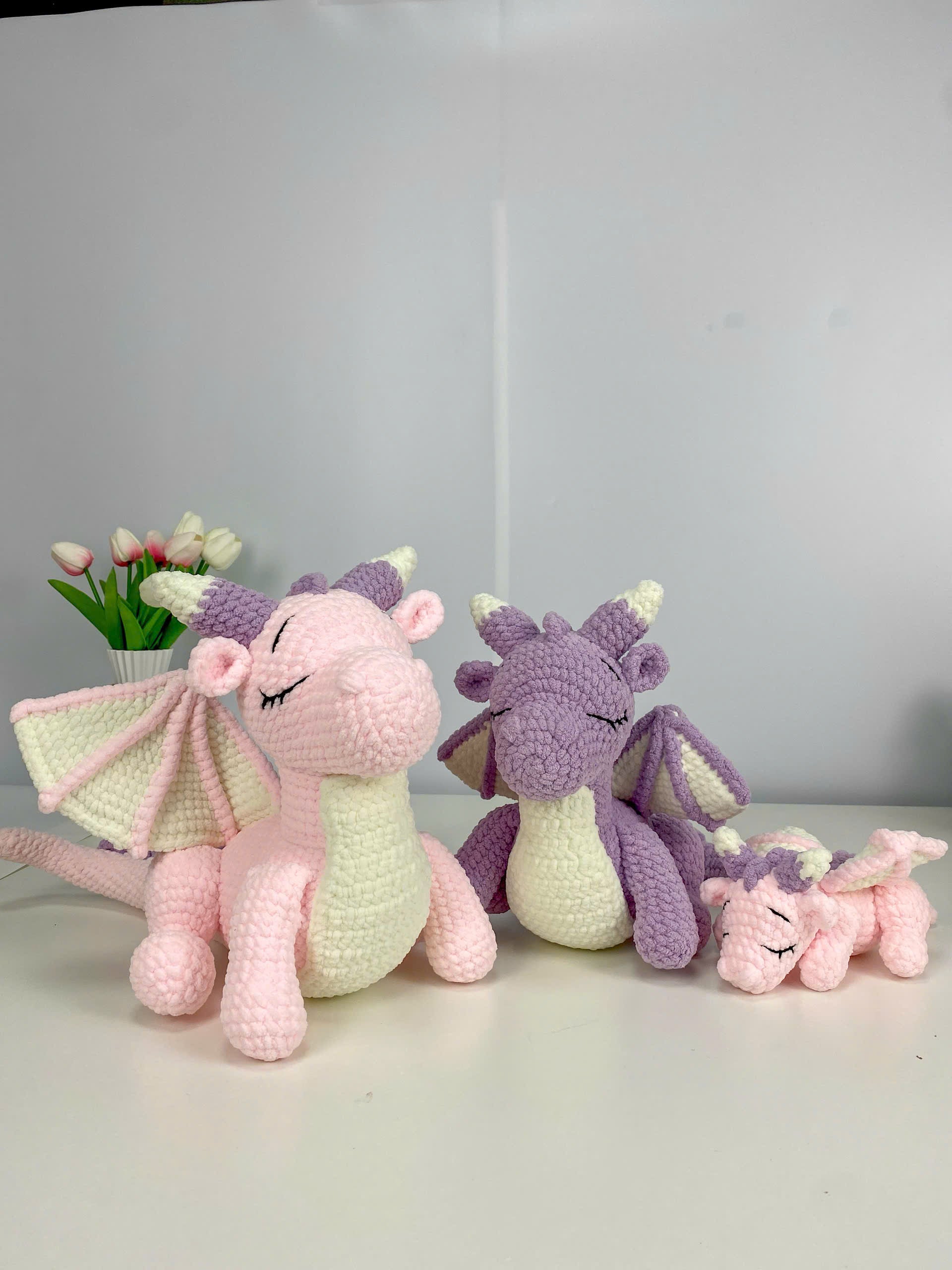 Dragon Family Crochet Pattern PDF Bundle: Amigurumi Sleeping Dragon Set (Digital Download)