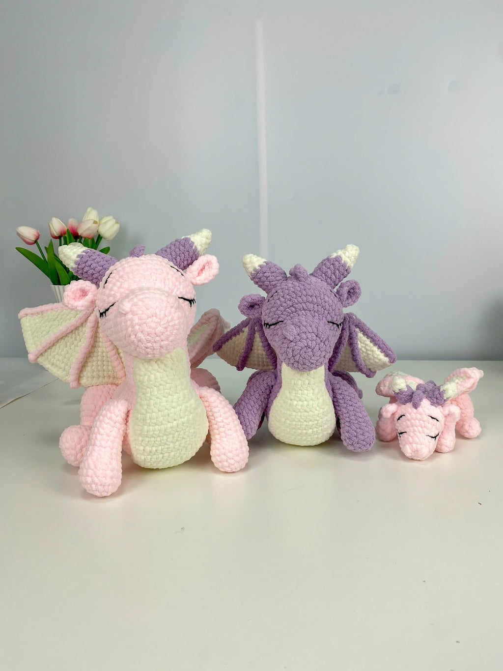 Dragon Family Crochet Pattern PDF Bundle: Amigurumi Sleeping Dragon Set (Digital Download)
