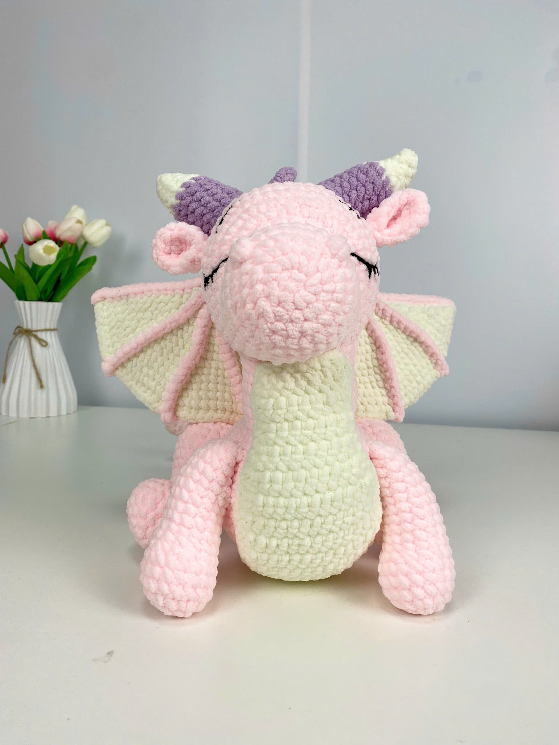 Dragon Crochet Pattern PDF: Amigurumi Sleeping Plush Tutorial (Beginner-Friendly)
