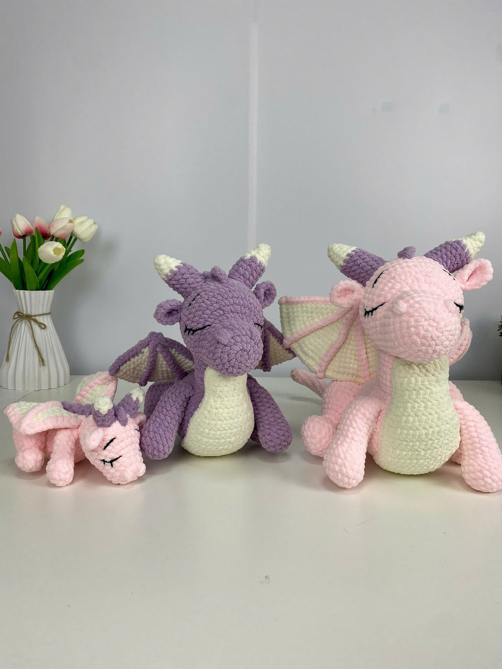 Dragon Family Crochet Pattern PDF Bundle: Amigurumi Sleeping Dragon Set (Digital Download)
