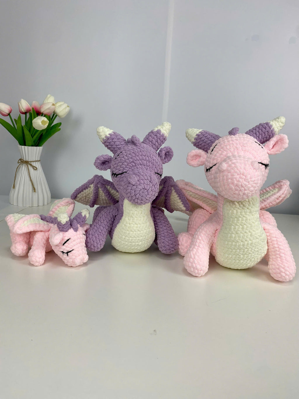 Dragon Family Crochet Pattern PDF Bundle: Amigurumi Sleeping Dragon Set (Digital Download)