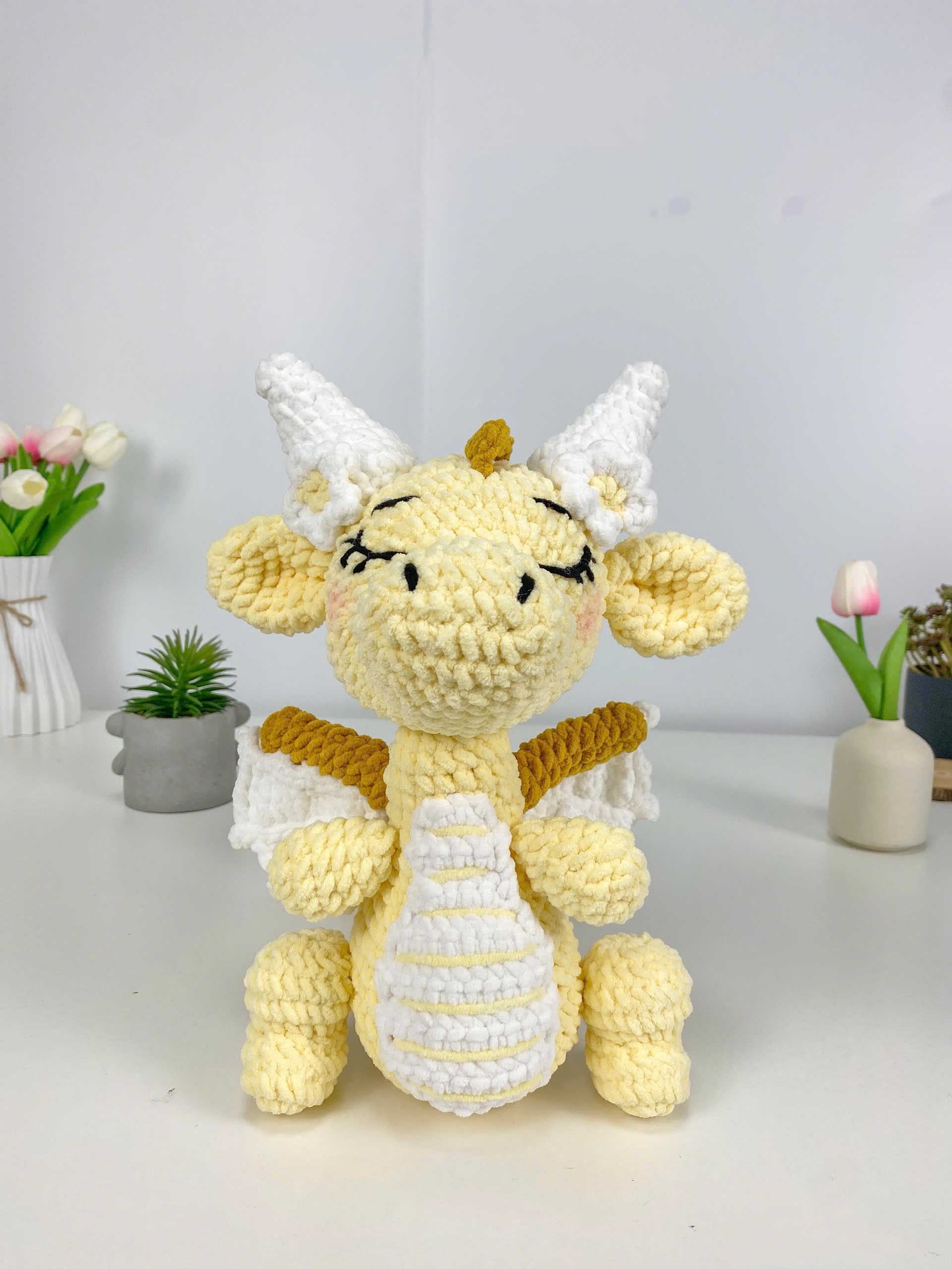 Dragon Crochet Pattern PDF: Beginner Amigurumi Plush Toy Tutorial (Digital Download