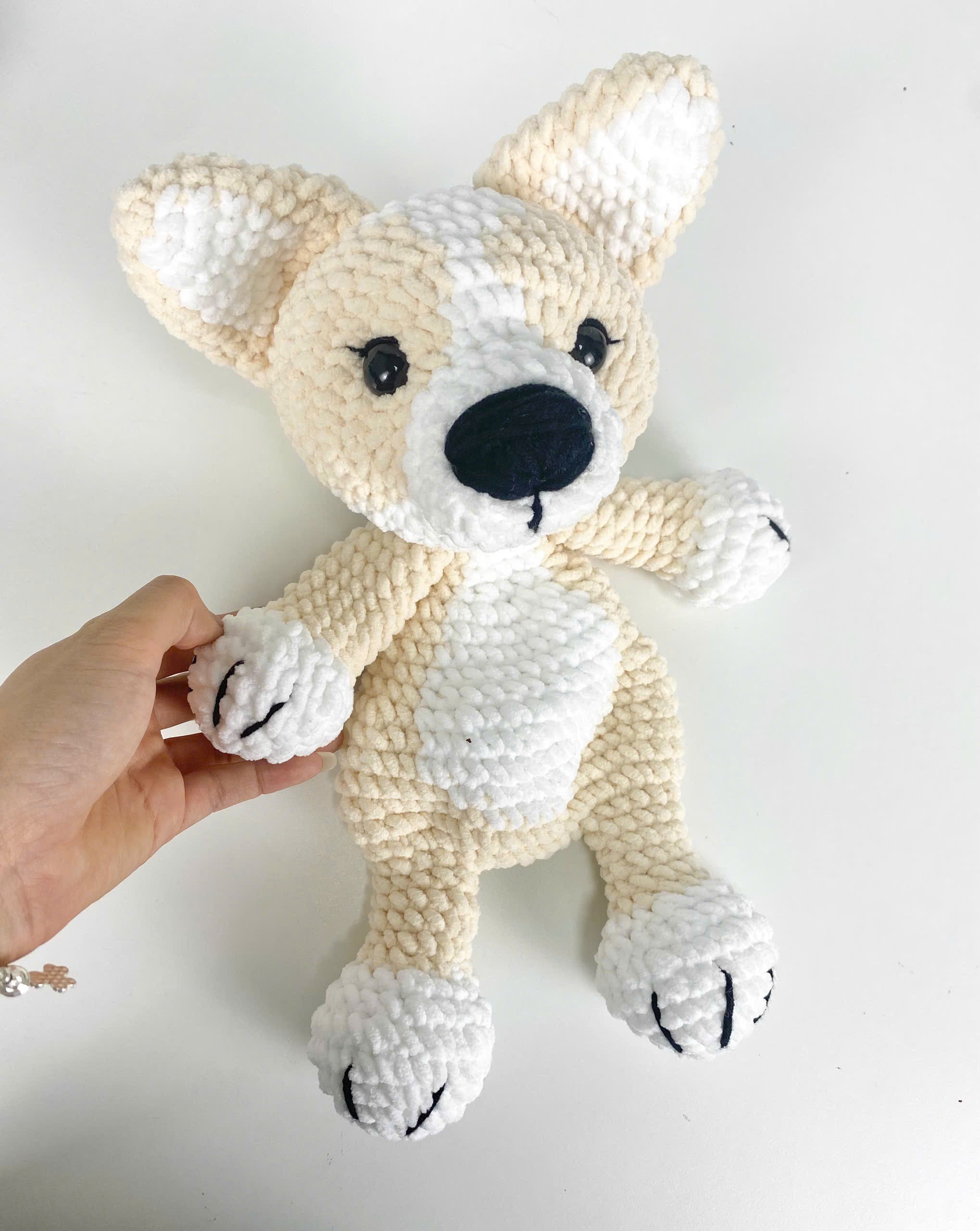 Corgi Snuggler Crochet Pattern: Amigurumi Puppy Plush Pillow (PDF Pattern)