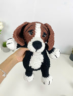Beagle Dog Crochet Pattern: Amigurumi Snuggler Pillow Toy (PDF Digital File)