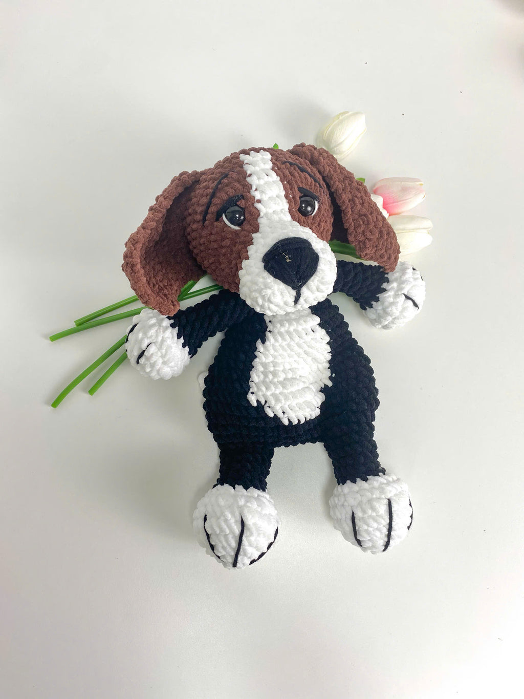 Beagle Dog Crochet Pattern: Amigurumi Snuggler Pillow Toy (PDF Digital File)