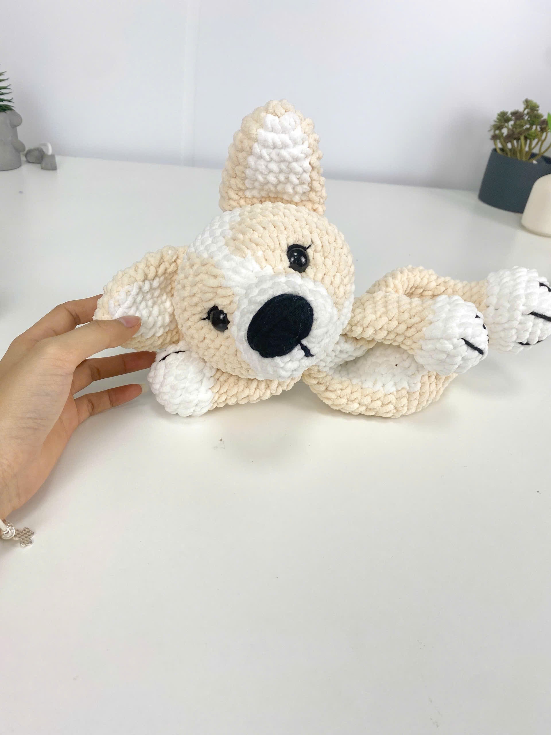 Corgi Snuggler Crochet Pattern: Amigurumi Puppy Plush Pillow (PDF Pattern)