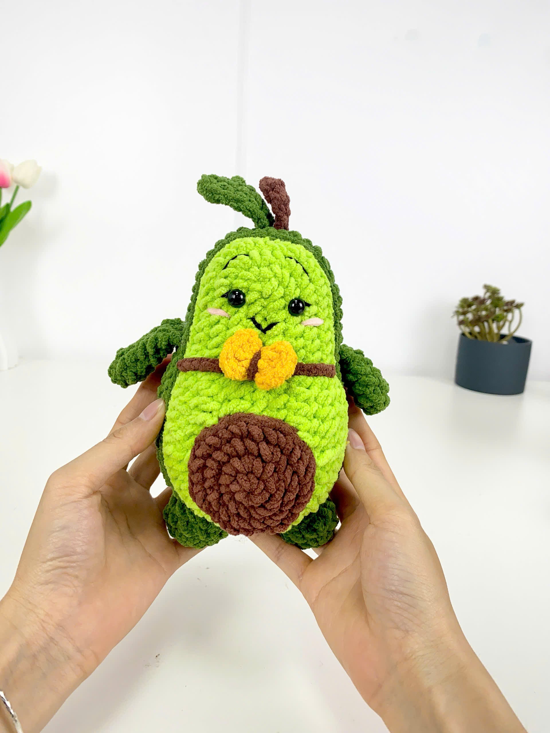 Crochet Avocado Pattern PDF: Kawaii Amigurumi Plush Toy (Digital Pattern File)