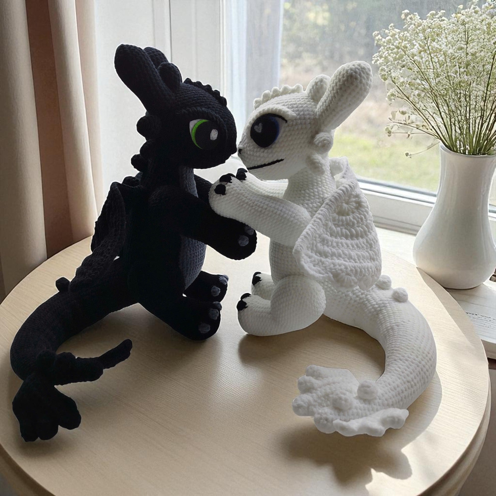 Toothless & Light Fury Crochet Pattern: Dragon Amigurumi Couple (PDF Pattern)