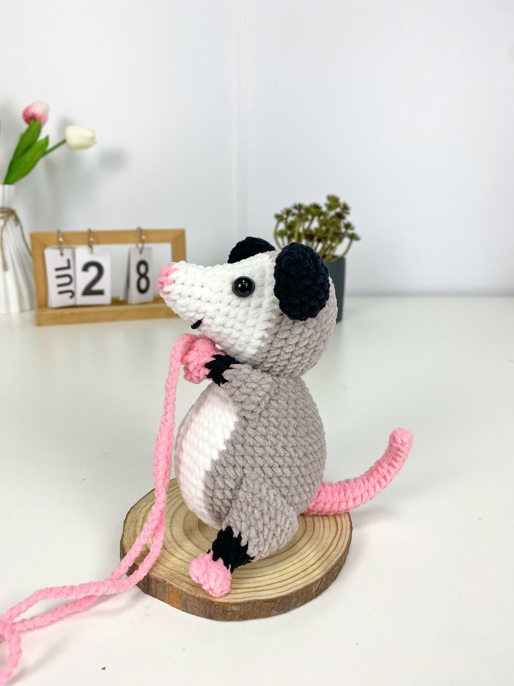 Mouse Car Charm Crochet Pattern, Hanging Amigurumi (PDF Pattern)