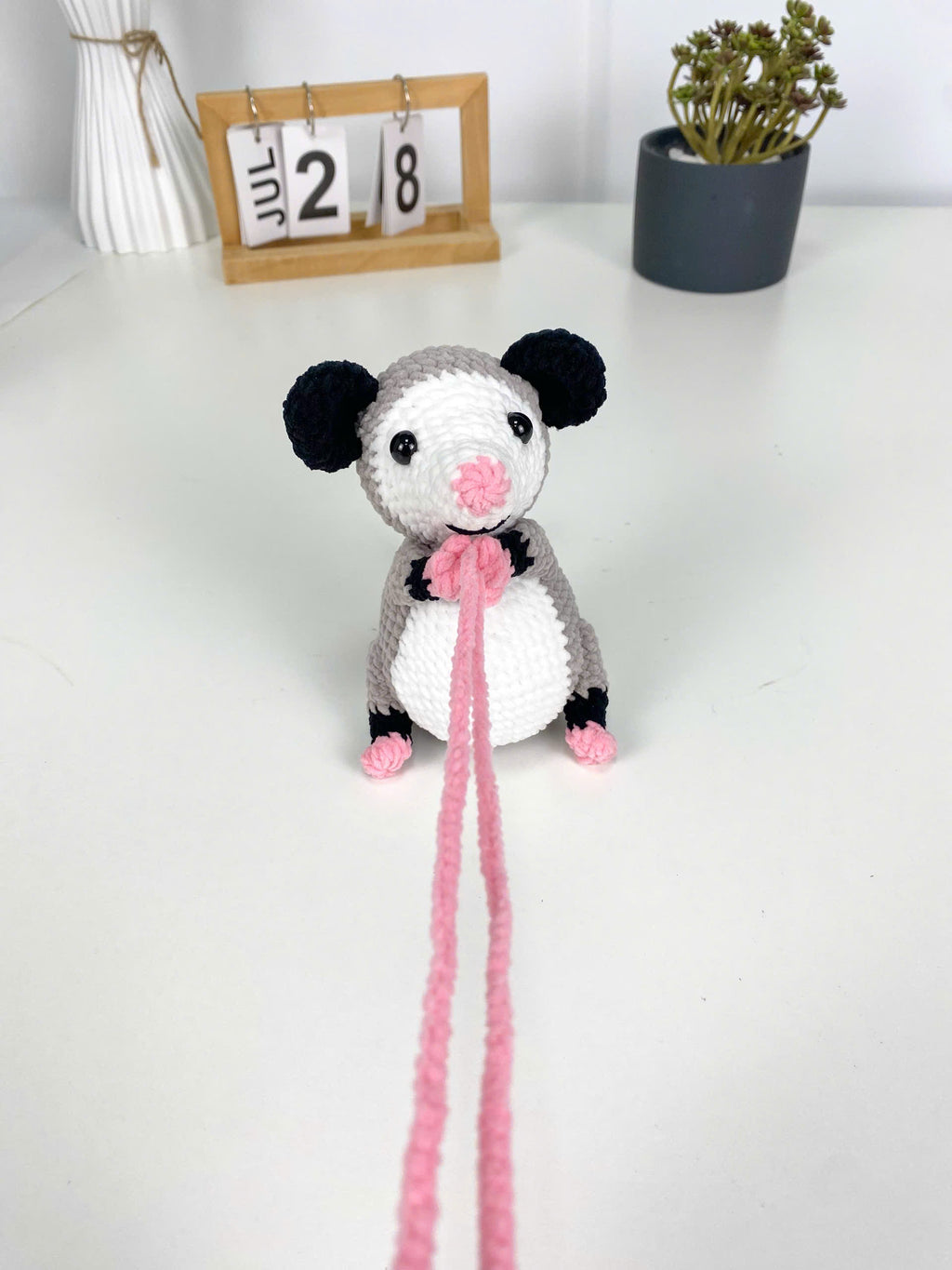 Mouse Car Charm Crochet Pattern, Hanging Amigurumi (PDF Pattern)