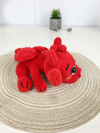 Lying Red Dragon Crochet Pattern, Plush Amigurumi Toy (PDF)