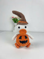 Halloween Crochet Duck Pattern, Amigurumi Witch Ghost Pumpkin Plush Toy (PDF)