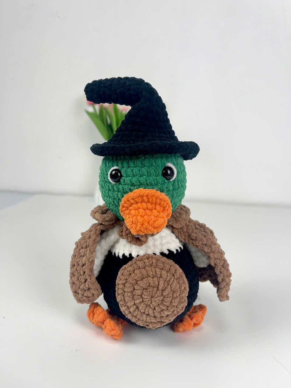 Halloween Crochet Duck Pattern, Amigurumi Witch Ghost Pumpkin Plush Toy (PDF)