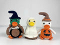 Halloween Crochet Duck Pattern, Amigurumi Witch Ghost Pumpkin Plush Toy (PDF)