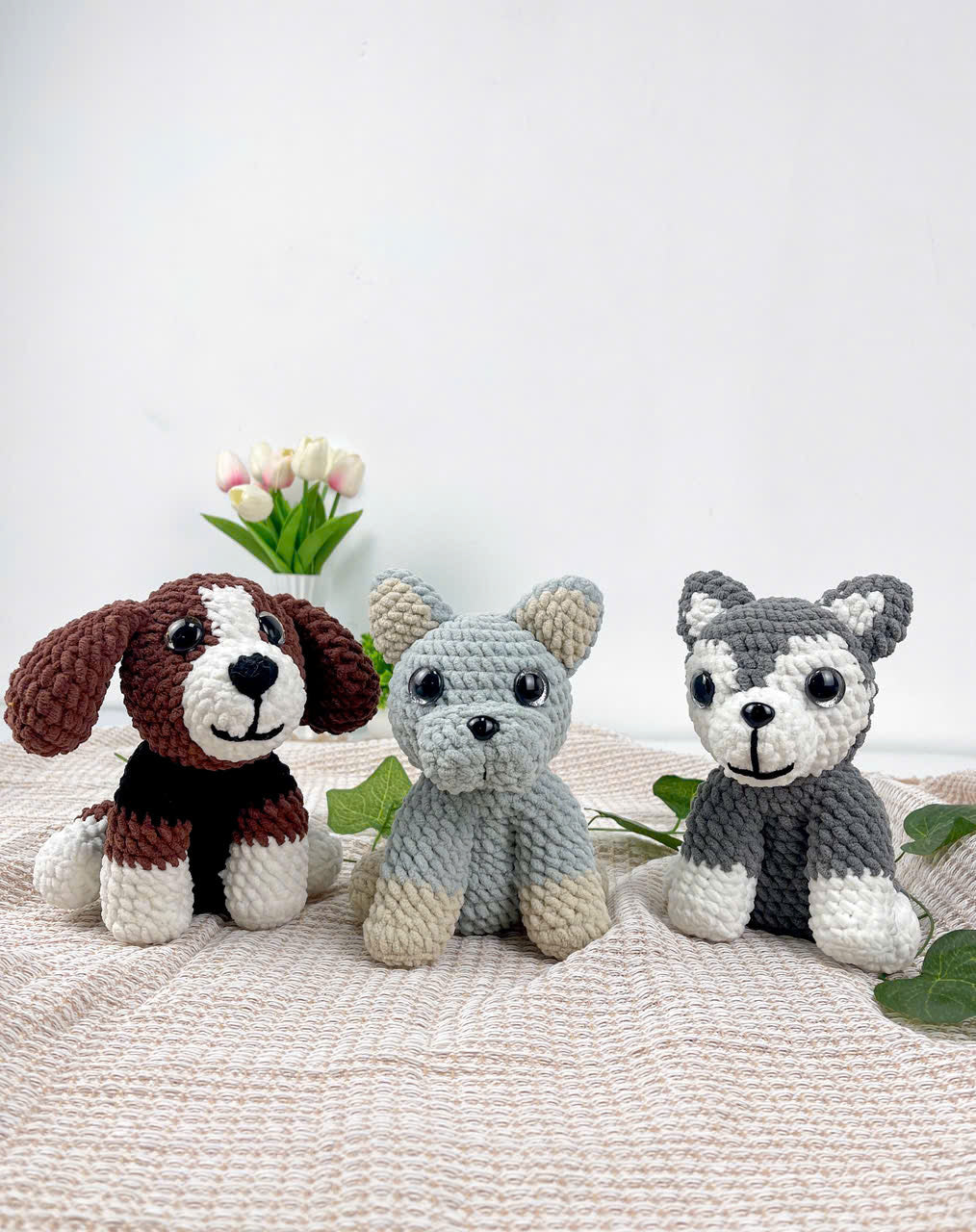 Amigurumi Dog Pattern PDF Bundle, Beagle Puppy, Husky Dog, Bulldog Dog, Beginner Crochet