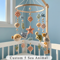 Ocean Animal Felt Baby Mobile, Choose 5 Sea Animals