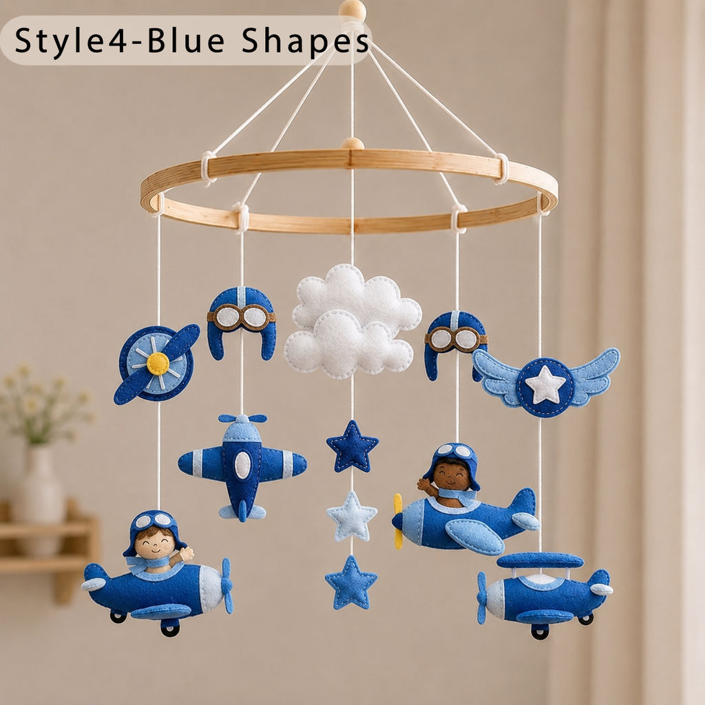 Felt Airplane Baby Mobile for Boy or Girl