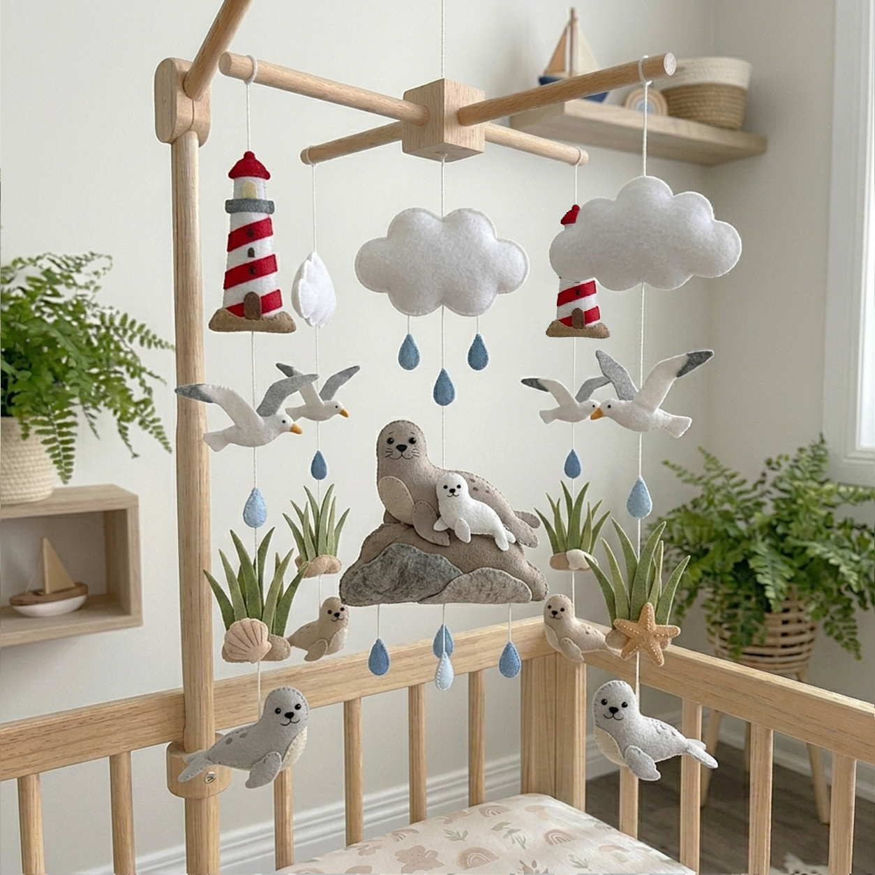 Felt Lighthouse Coast Baby Mobile