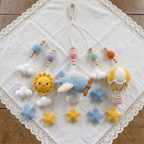 Handmade Crochet Airplane Baby Mobile – Hot Air Balloon Nursery Decor